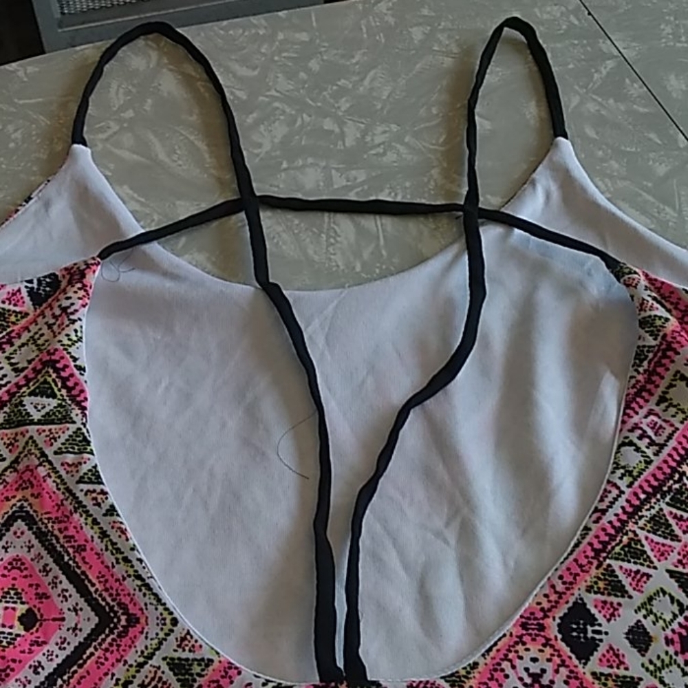Charlotte russe neon pink and yellow sundress. - Picture 3 of 5